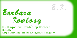 barbara komlosy business card